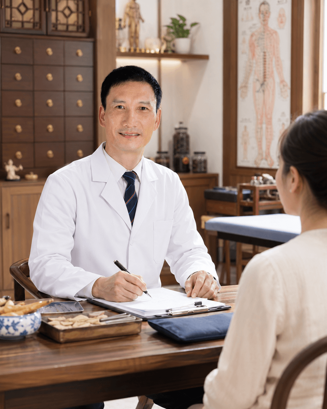 BSCKII Đào Văn Đây tư vấn người bệnh tại Phòng Khám Chuyên Khoa YHCT Tâm Đức